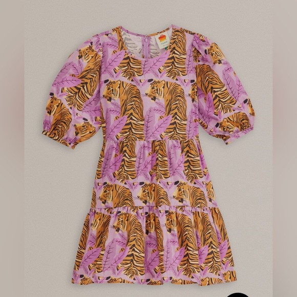 FARM Rio Dresses & Skirts - Farm Rio Tiger Print Babydoll Dress - WORN ONCE!
